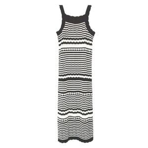 JOIE | Dress Women's White Black Striped Crochet Knit Sleeveless Maxi | Size XL